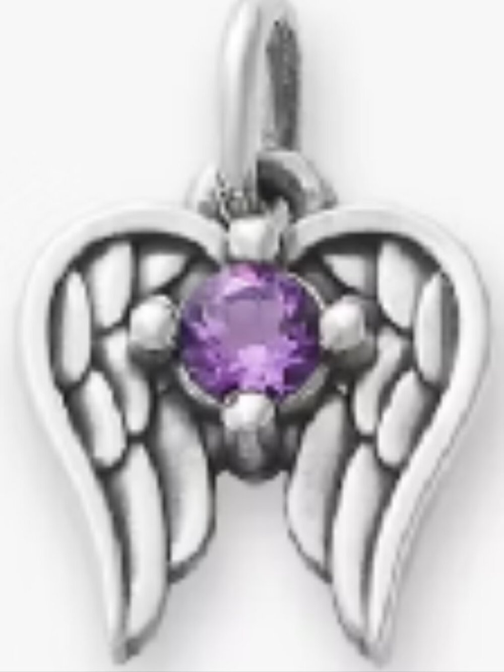 James Avery Amethyst (February) Angel Wings Birthstone Charm